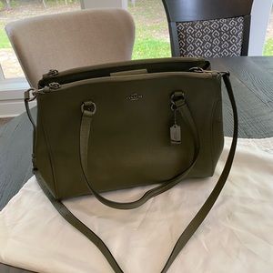 Army Green/Pewter Coach polished pebble leather purse - barely used